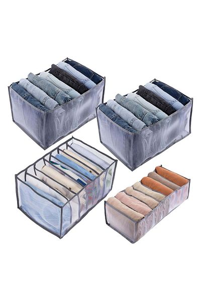 ALMUFARREJ Clothes Storage Organizer with Dividers for Storing Folded Clothes, Jeans, T-Shirts, Socks