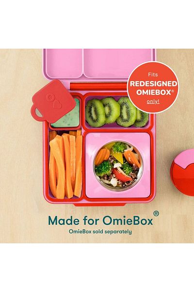 Dinossi Omiebox Bento Box - 2-Pack Red and Yellow Inner Compartment Containers
