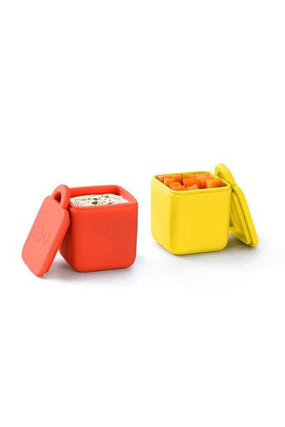 Dinossi Omiebox Bento Box - 2-Pack Red and Yellow Inner Compartment Containers