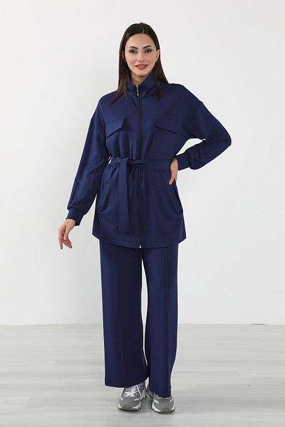 Aisha's Design Zippered Pocket Swet Jacket,Sw-09