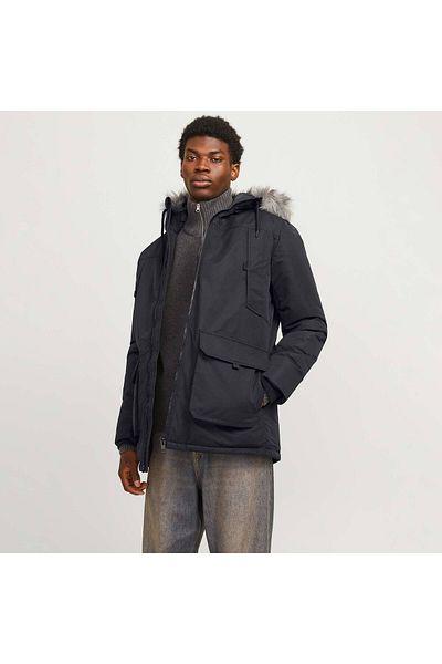 Jack & Jones Construct Ανδρικό Μαύρο Παλτό (12258406-B)