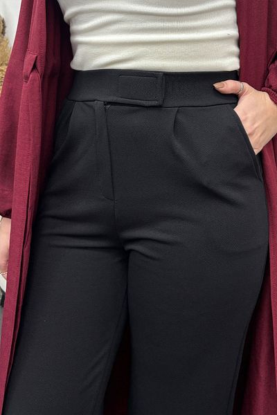 Tesettür Diyarı Women's Lycra Crepe Fabric Velcro Trousers