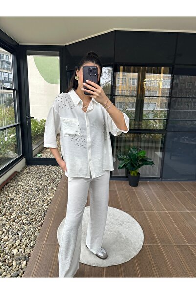 Mzr Collection Women's Linen Fabric Stone Suit