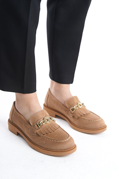 MARSEDO Дамски мокасини, ежедневни обувки с катарама, в тен