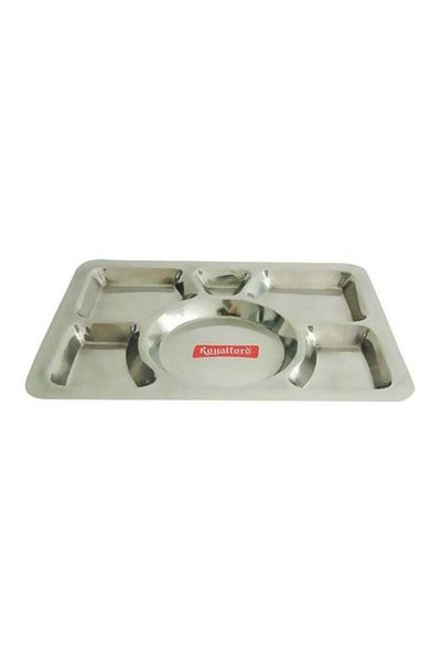 ALMUFARREJ Stainless Steel Serving Tray Silver 41x30cm