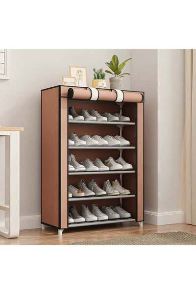 ALMUFARREJ 5-Layer Shoe Rack Brown 90x60x30cm