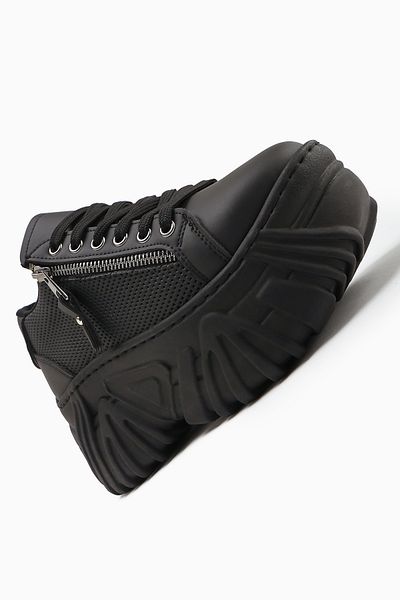 Limoya Pantofi de damă Betty Black cu talpă înaltă, cu fermoar