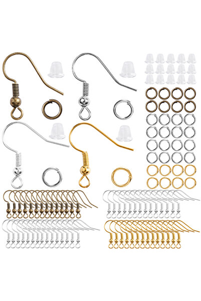 Choice مجموعة أقراط مكونة من 300 قطعة بألوان مختلطة، خطافات أقراط مضادة للحسا...