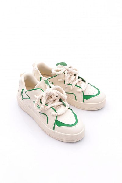 DGN Women's Thick Comfortable Sole Lace-Up Casual Sports Shoes Sneaker Green