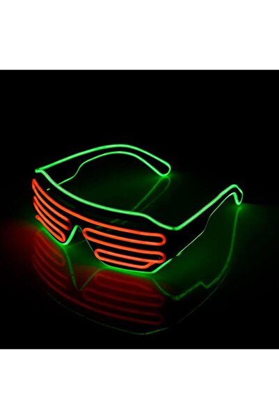 Zigver Led Işıklı Gözlük Cadılar Bayramı Parlayan Neon Noel Partisi Bril Yanı...