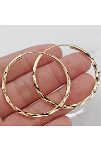 Choice قرط حلقي كلاسيكي بسيط M072-1 للنساء بنمط هندسي ذهبي اللون يناسب مختلف ...