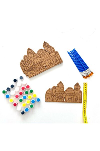 M&T WORKSHOP 10'lu Paket Ahşap Ramazan Özel Mandala Ahşap Boyama Mandala Boya...