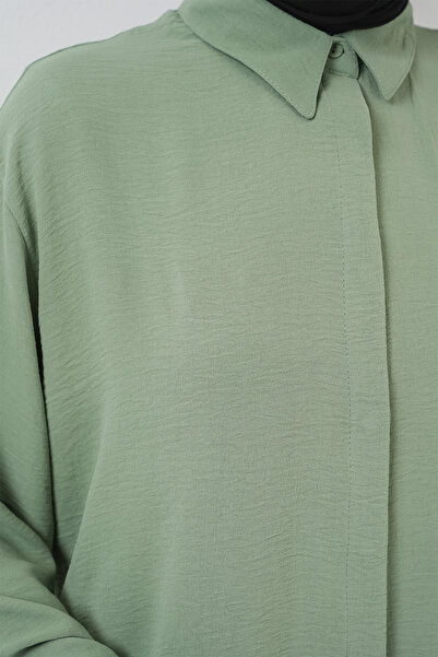 Bigdart Kadın Uzun Gömlek Tunik 5945 - Çağla