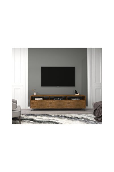 Vivense WOODFACE HOLMES DOĞAL AHŞAP TV SEHPASI, CEVİZ