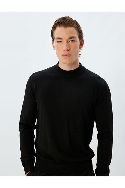 Koton Knitwear Sweater Stand Collar Basic