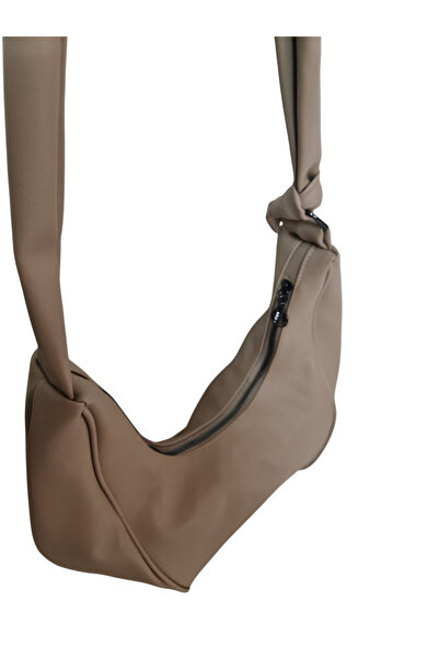 Gloria Mi̇ra Women's Ecru Soft Leather Long Handle Shoulder Bag