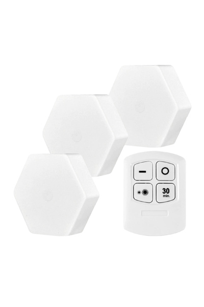 Powermaster MX-359 Üçlü Altıgen Kumandalı Pilli Dokunmatik Tezgah Altı LED Ay...