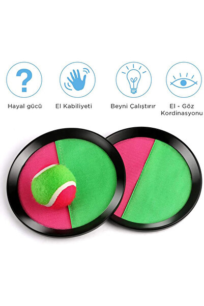 Fresh Moon At Tut Top Yakalama Seti Çocuk 2 Kişilik Bahçe Plaj Deniz Havuz Spor Oyuncağı Eğlenceli Tenis Oyunu