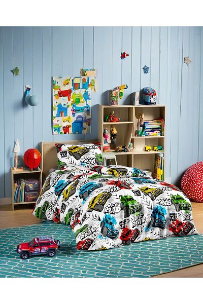 MORRİVAL ONE PERSONAL TRUCK 90X190 Motive elastice Set lenjerie de pat cu fermoar 155x215