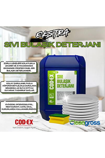 COD-EX Elde Yıkama Sıvı Bulaşık Deterjanı Extra Güçlü 4 L