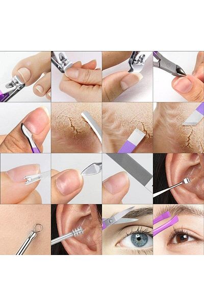 Zigver 16-Pc Stainless Steel Nail Clippers Set - Manicure Pedicure Cuticle Remover Nail File
