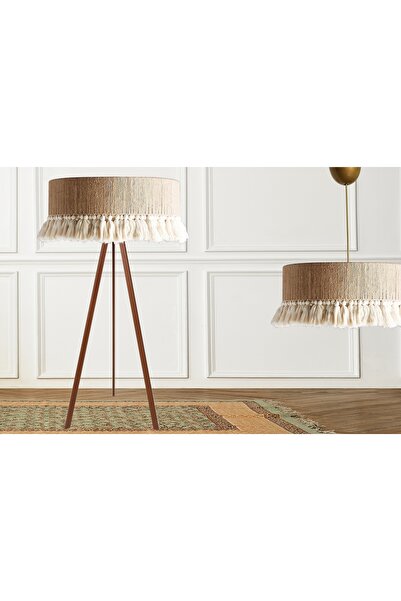 Vivense EVLİGHT İKİLİ SET JÜT PÜSKÜLLÜ HASIR İPLİ AVİZE VE LAMBADER