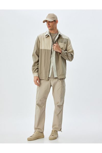 Koton Cotton Oversize Parachute Pants - Lace-Up Cargo Pocket