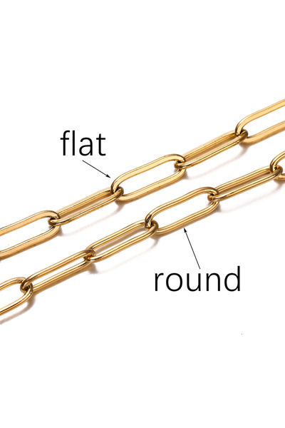 Choice 4.5mmx 14mm flat Gold 1M 3/4mm Stainless Steel Chain No Fade Cable Gold Chains for Necklace Bracelet