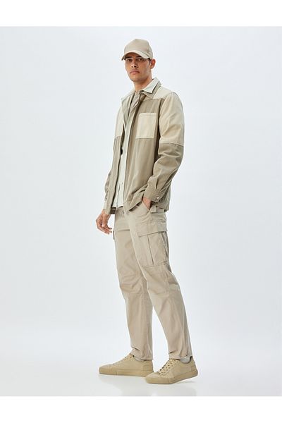 Koton Cotton Oversize Parachute Pants - Lace-Up Cargo Pocket