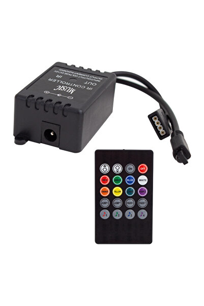 Powermaster IR Kontrol Kumandalı Renk Değiştiren Müziğe Sese Duyarlı Rgb Led Kontrol Cihazı