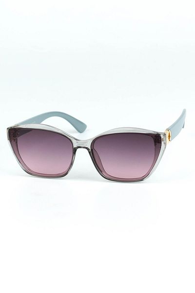 Di Caprio Women's Gray Uv400 Protected Geometric Model Sunglasses
