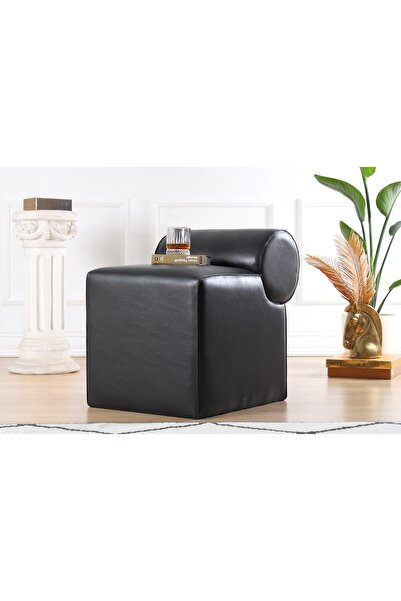 Vivense ROHİN DERİ PUF, SİYAH