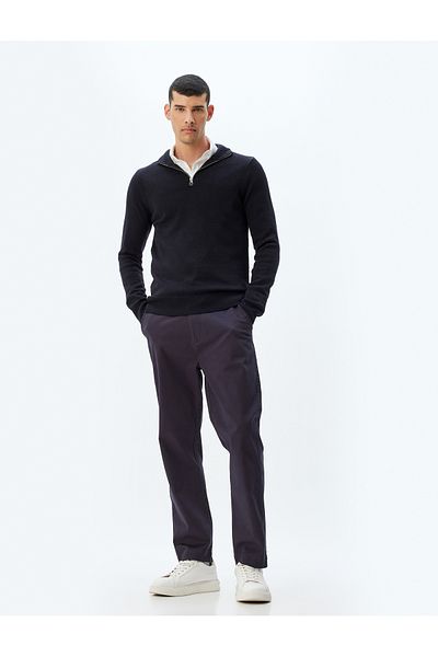 Koton Gabardine-Taschen-Chinohose – geknöpfte Baumwolle