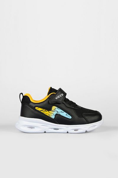 Vicco Fash Lighted Boy's Black Sneakers