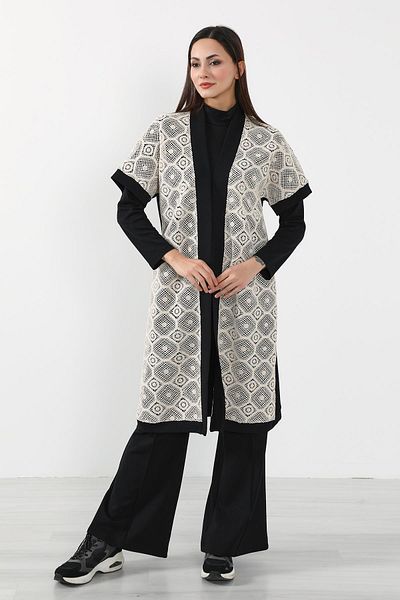 Aisha's Design Short Sleeve Lace Kimono Tunic - Sw-16