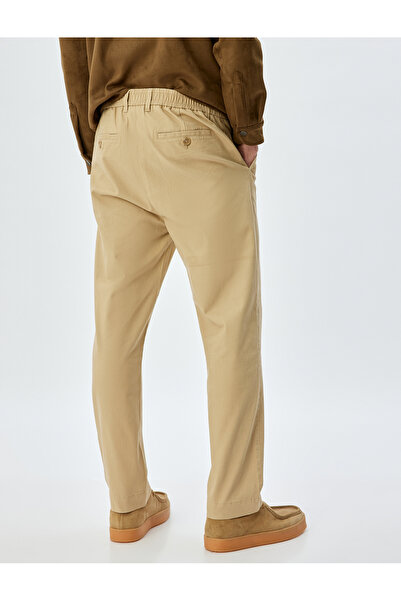 Koton Chino Pantolon Gabardin Cep Detaylı Düğmeli Pamuklu