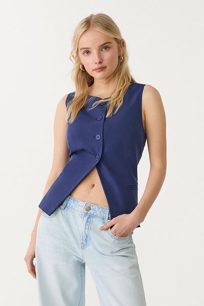 Stradivarius سترة بأزرار عادية
