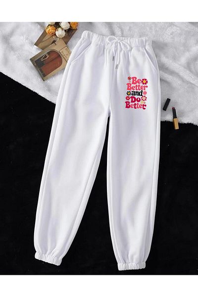 RPT MODA ΦΟΡΜΑ ΆΝΕΤΗ ΠΟΔΙ ΕΛΑΣΤΙΚΗ ΤΣΕΠΗ BE BETTER PRINTED JOGGER ΠΑΝΤΕΛΟΝΙ ΦΟΡΜΑ