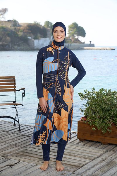 Estiva Water Repellent Parachute Fabric Long Model Full Hijab Swimsuit