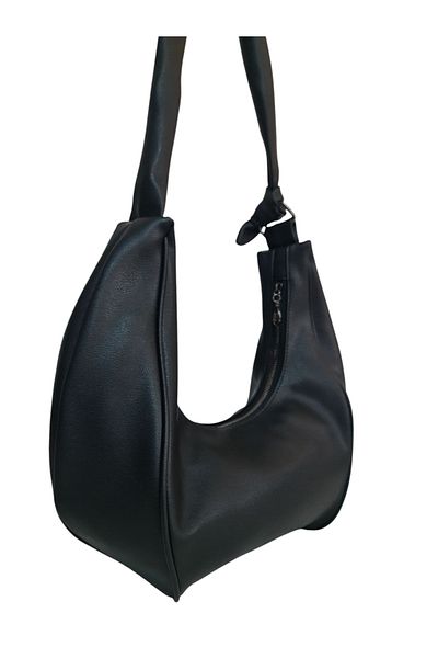 Gloria Mi̇ra Women's Black Soft Leather Long Handle Shoulder Bag