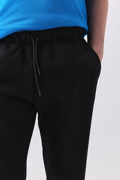 Trendiz Unisex Regular Fit Relaxed Cut Elastic Leg Φούτερ Μαύρο 2065