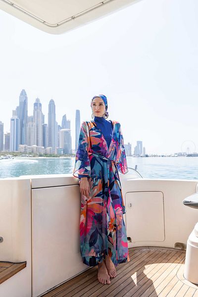 ALFASA Magnolia Patterned Hijab Swimsuit