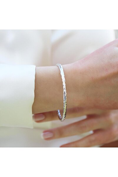 Necati Gün Dövme 4mm 6,5cm Ajda Gümüş Bilezik