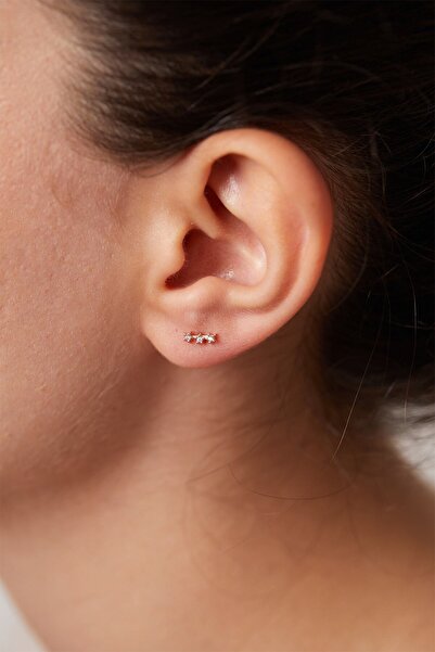 Elika Silver Kadın Zirkon Taşlı Kayan Yıldızlar Model 925 Ayar Gümüş Küpe