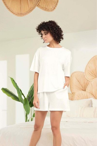 ARMİLLİA DİMODA Set de pijamale pentru femei Aydoğan, alb, 95% Lyocell, 5% Elasthan