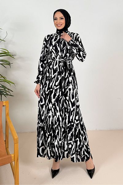 Bestenur Agrel Woven Viscose Dress 1343 - Black