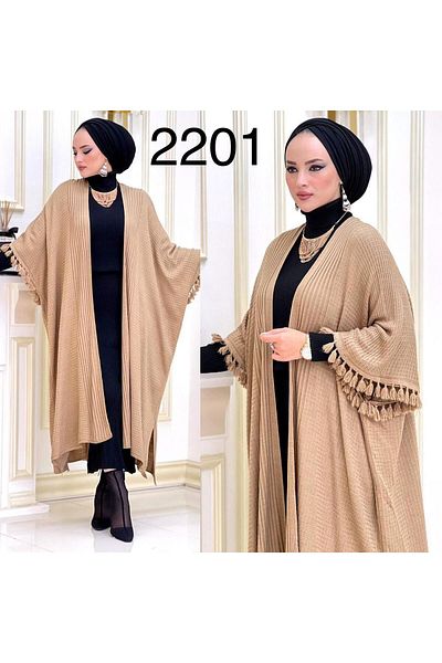 ÇALIKUŞU TRİKO Wren Knitwear Shawl, Hijab, Poncho Biscuit M2215