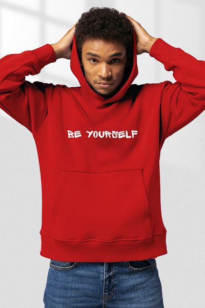 FANA Men's Sweatshirt Hoodie Be Yourself Slogan Printed