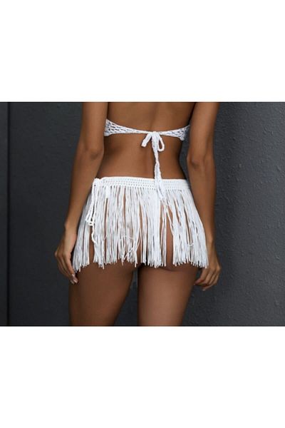 Zey Desing Tasseled Comfortable Cut Skirt Pareo