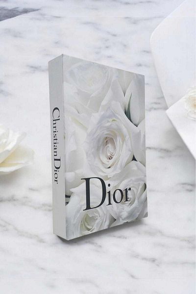 BayCazip Set of 2 Decorative Book Boxes with Chanel Black Rose & Dior White Rose Theme